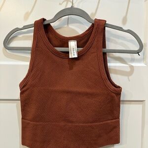 Nikibiki Brown Ribbed Tank Top